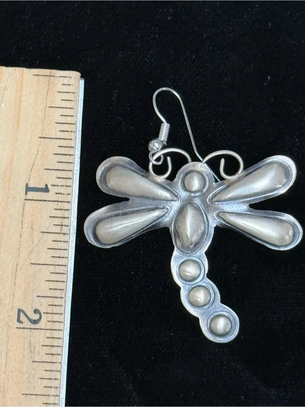 Dragonfly Dangle Earrings in Shiny Sterling Silver